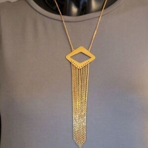 Dramatic Gold Pendant Necklace. Statement jewelry, Fashion jewelry.